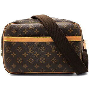 Louis Vuitton Reporter Shoulder Bag Brown Monogram Canvas Leather